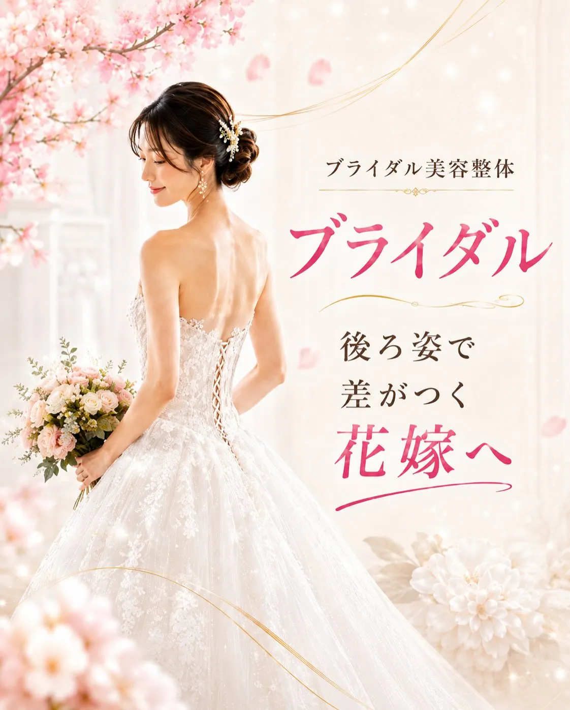ドレス姿は、正面だけでなく