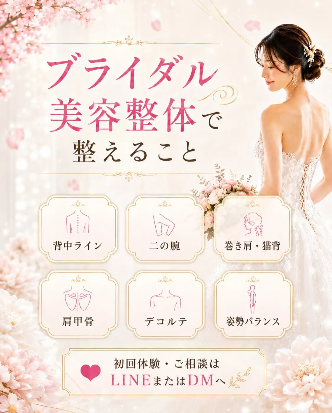 ドレス姿は、正面だけでなく