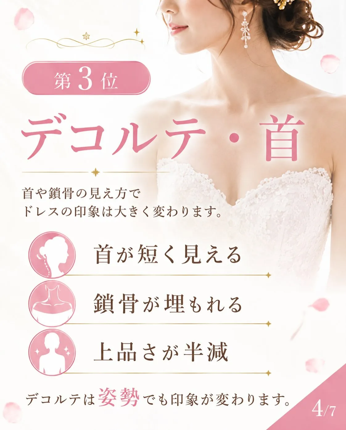 ドレス姿で「もっと早くケアしておけばよかった…」と後悔しやす...