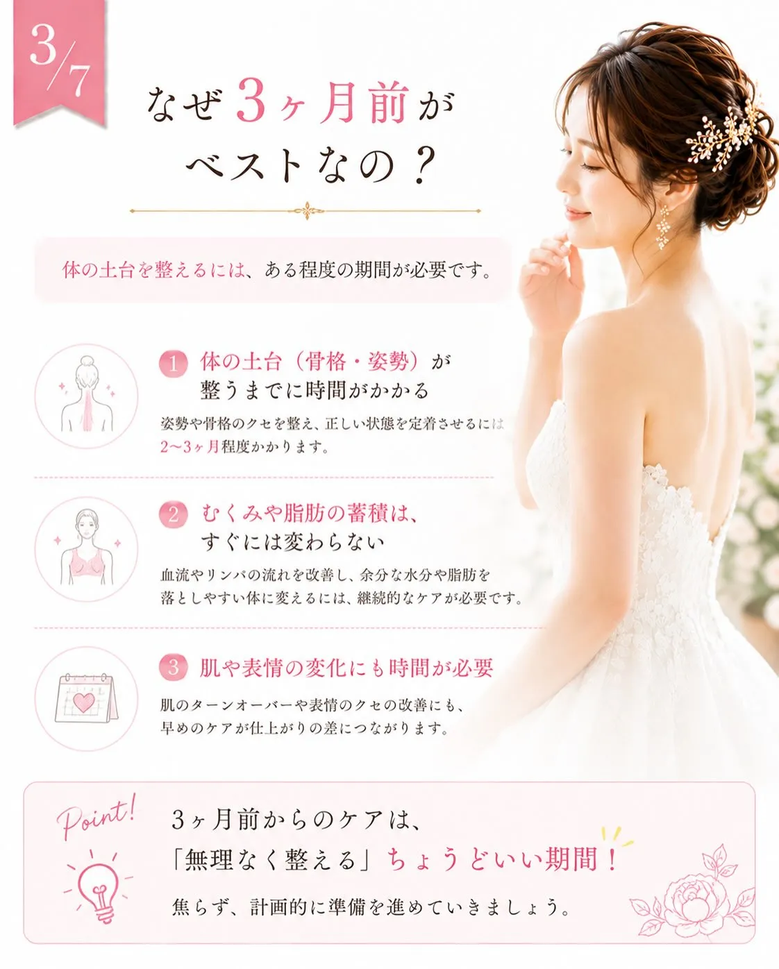 「整体って、結婚式の何日前に行けばいいですか?」