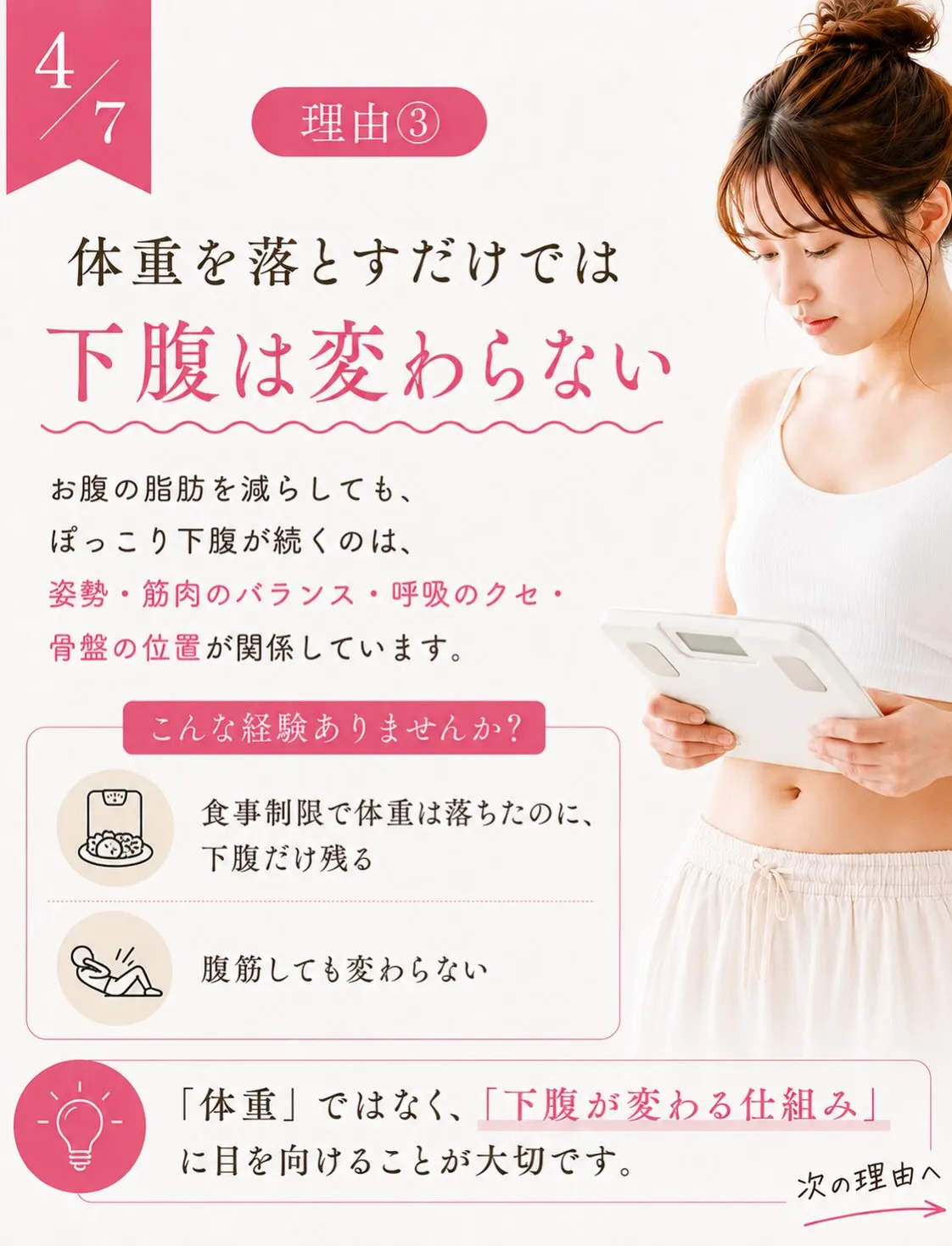 「体重は落ちたのに、下腹だけ変わらない…」