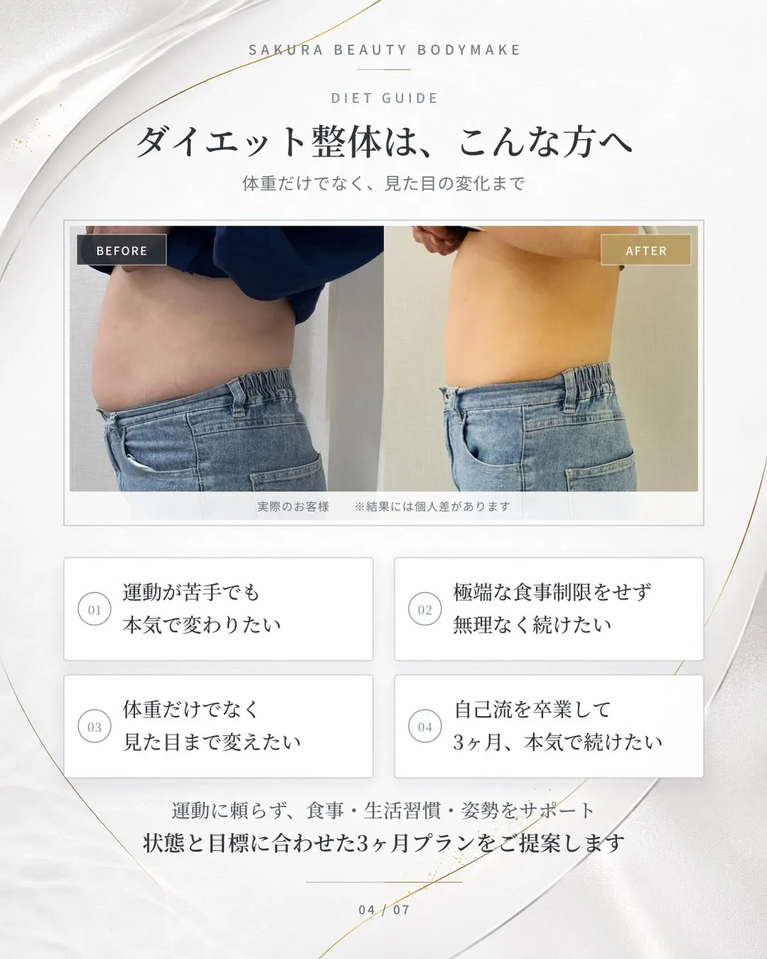 「ブライダル整体とダイエット整体、