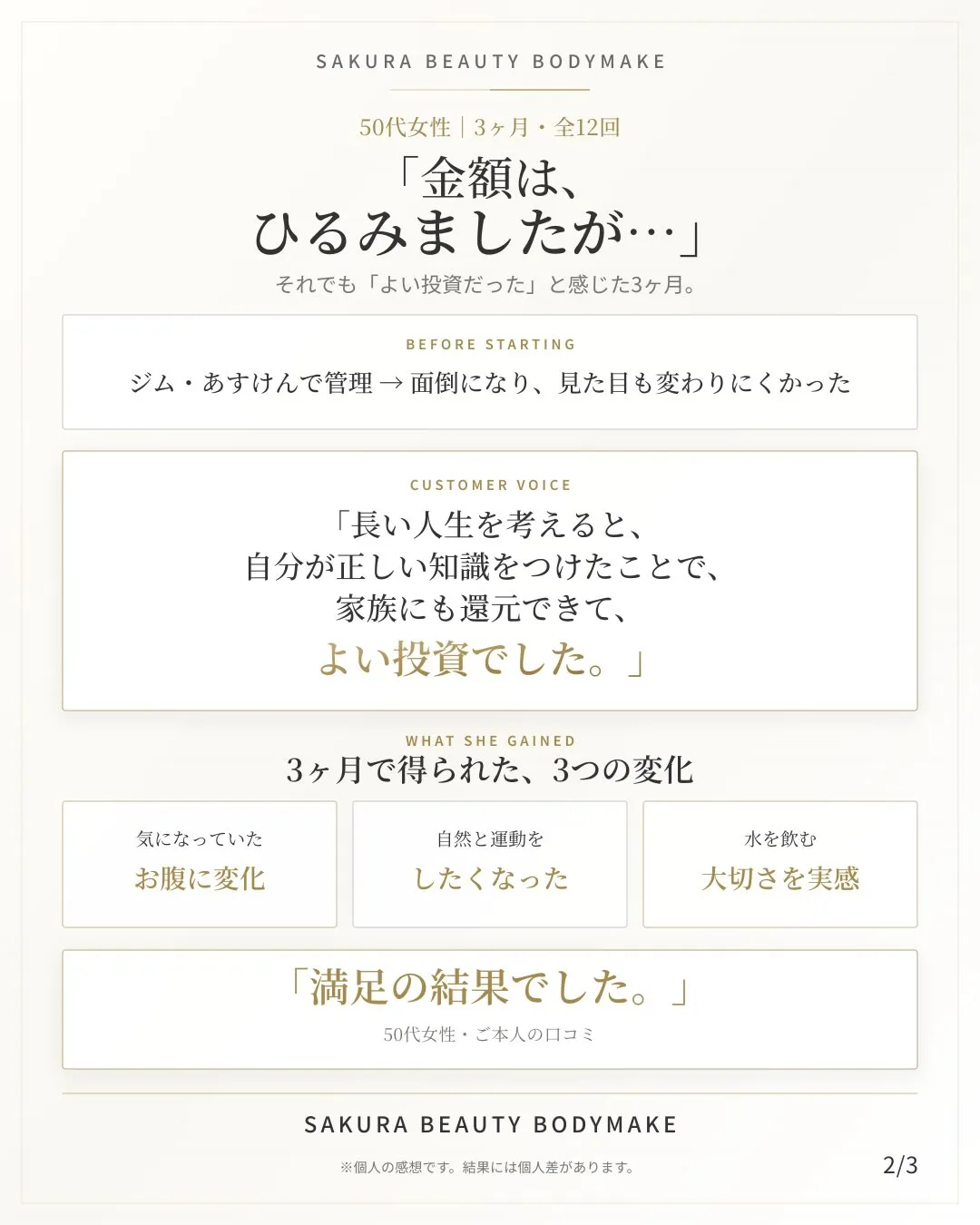 「金額はひるみましたが、長い人生を考えると、よい投資でした。